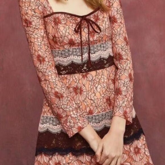 Foxiedox Pink Lace Sadie Mini Dress - Sz 8 - Picture 1 of 4